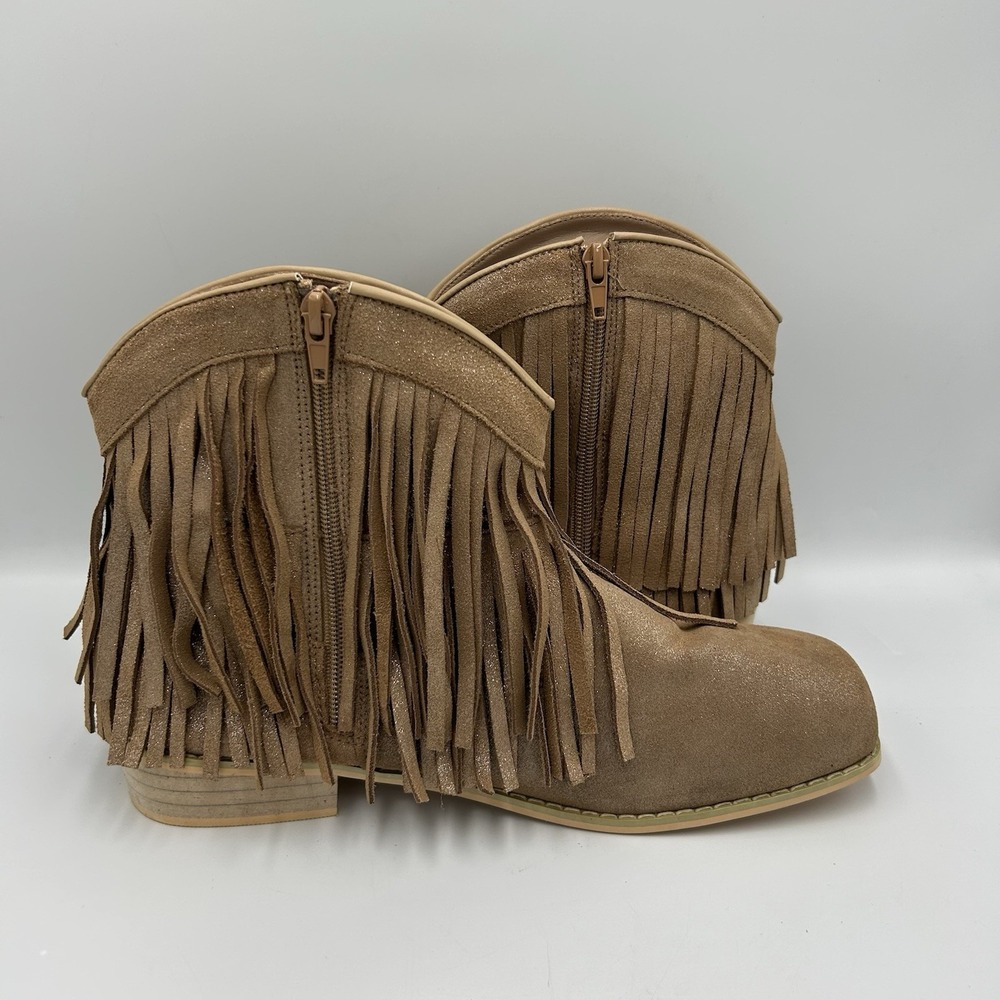 A Bear Co Fringe Western Boots‎ Beige Size 12 - Picture 7 of 9